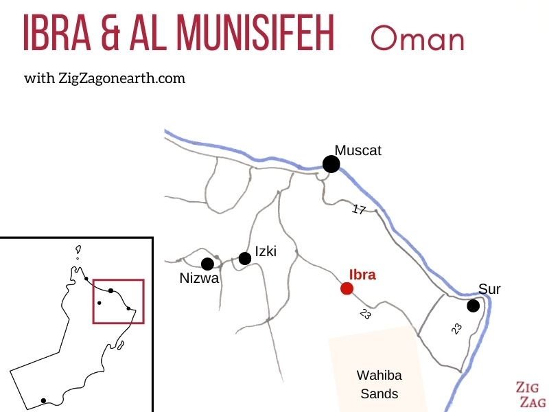 Mappa Ibra Oman Posizione