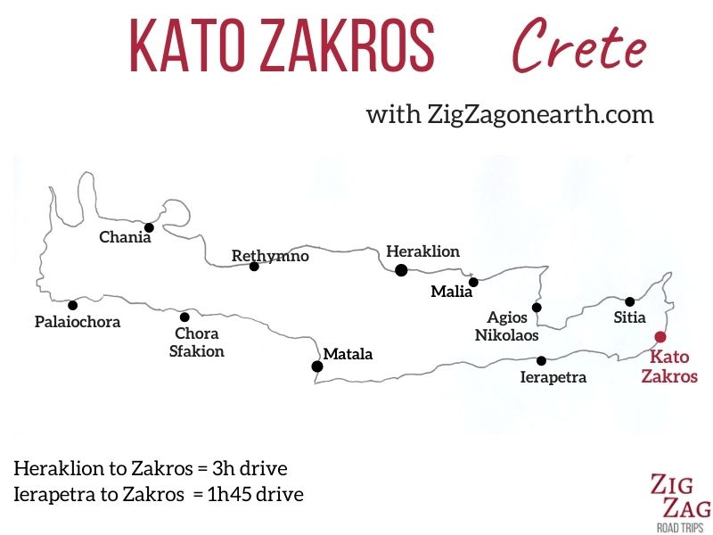 Mappa - Kato Zakros a Creta - posizione