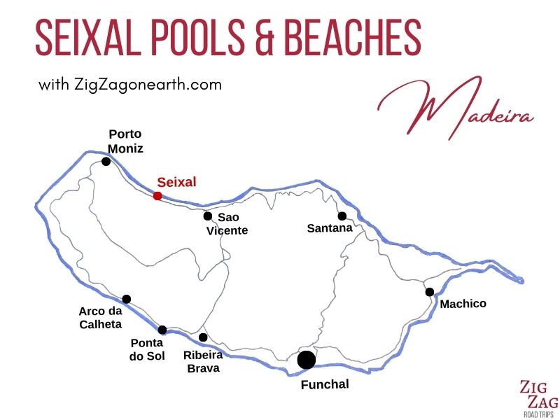 Mapa Seixal na Madeira - localização