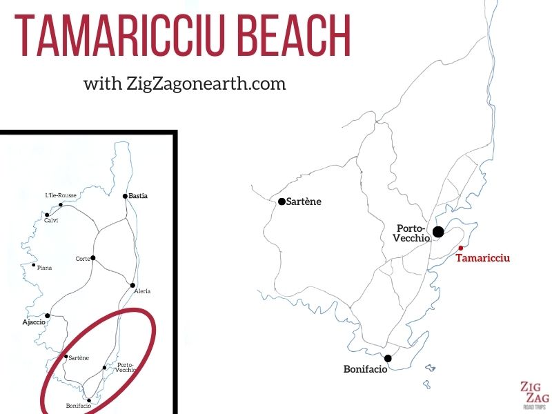 Beach Tamaricciu Corsica Map