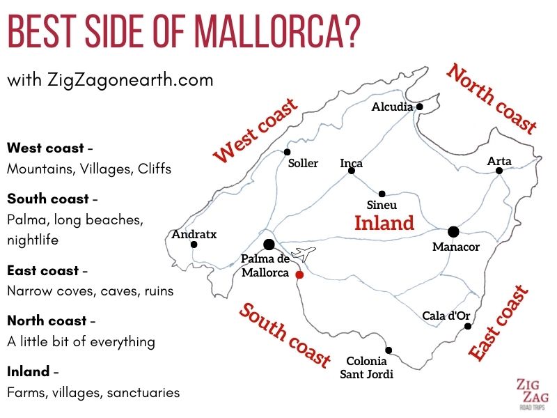 Best side of Mallorca Map