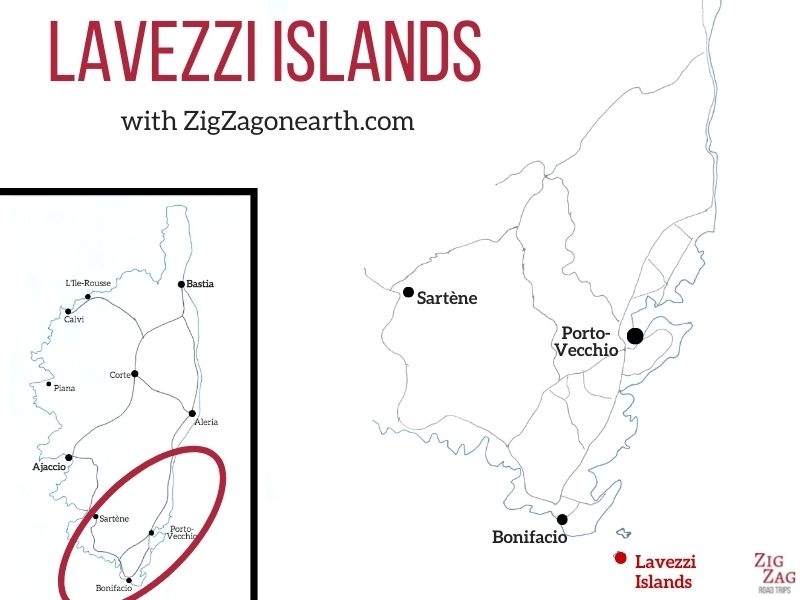 Lavezzi islands Corsica Map