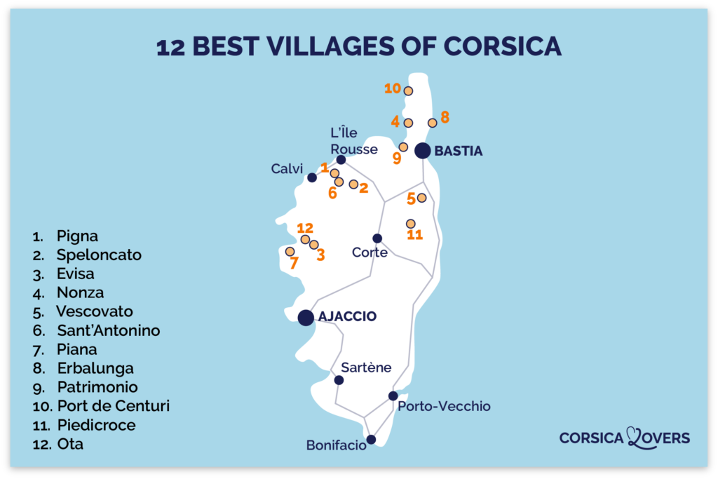 best villages Corsica map
