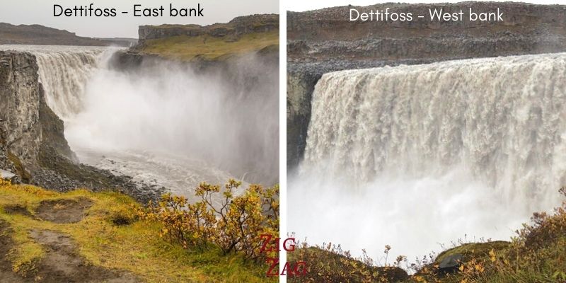 Dettifoss East or West bank best sides to visit