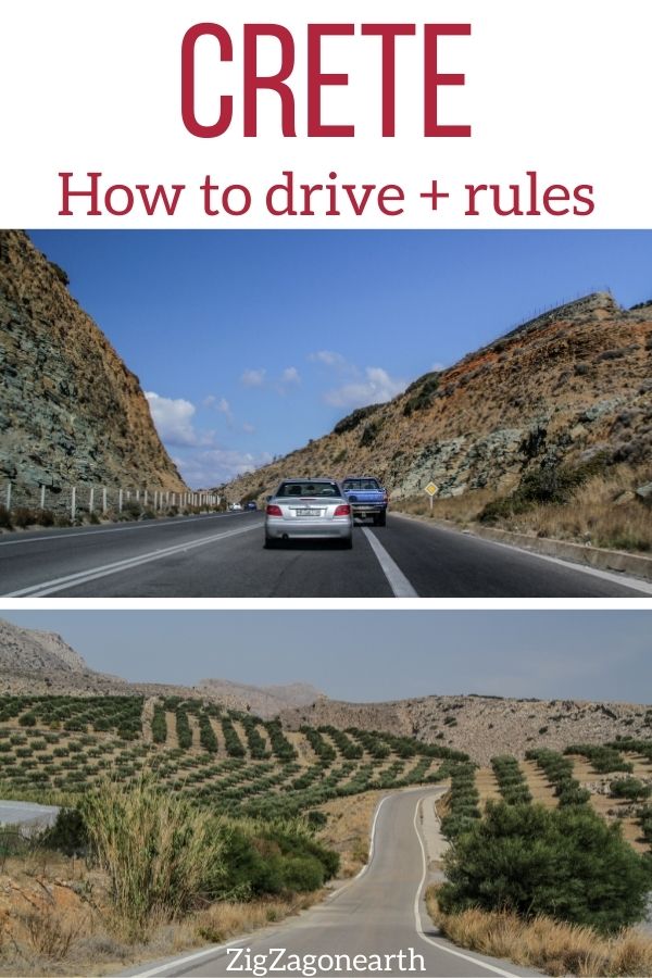 Driving in Crete rules tips Pin