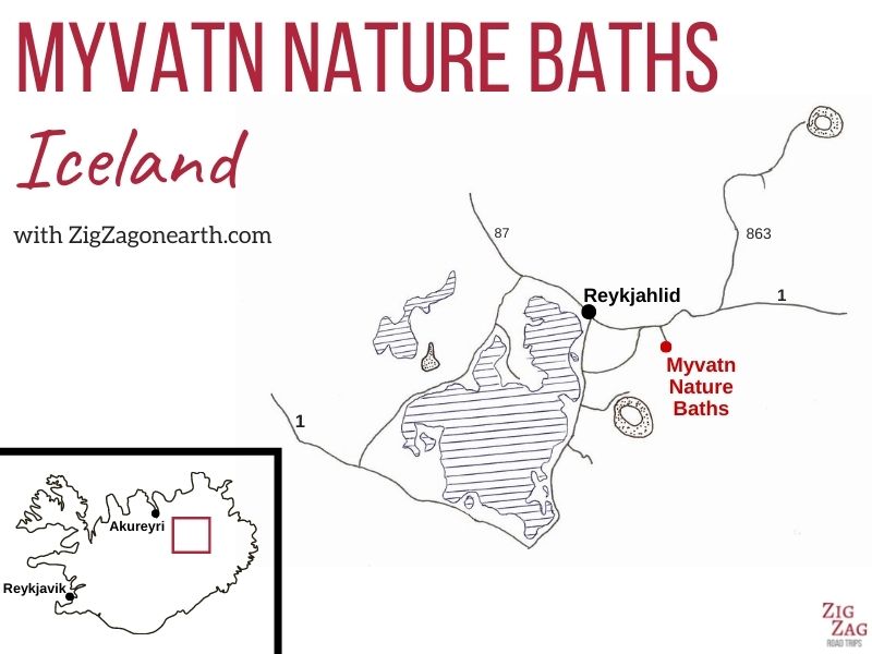 Karta - Myvatn Nature Baths på Island