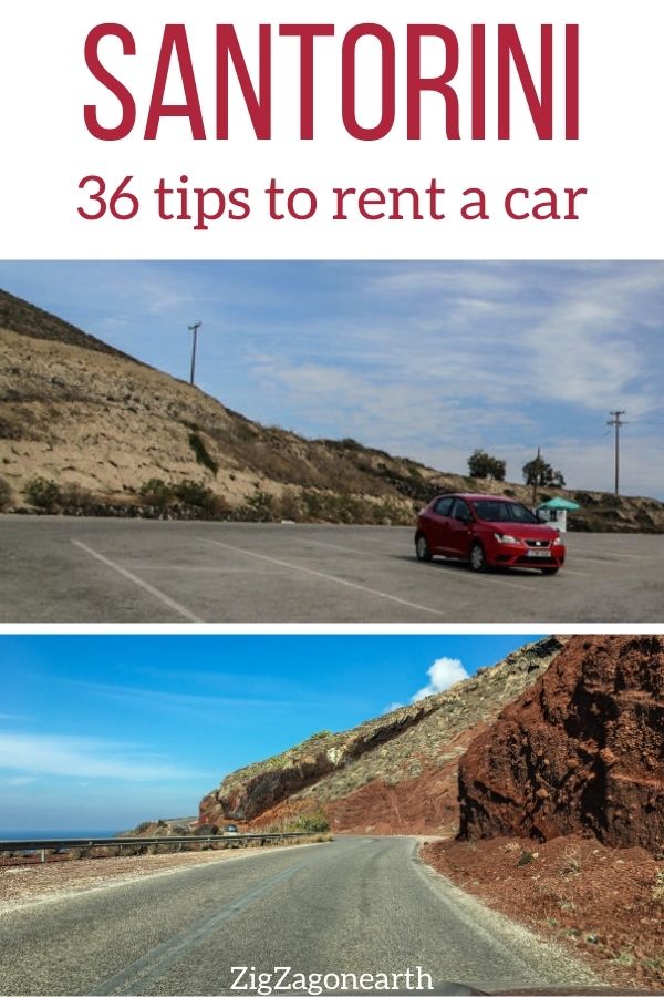 Renting a car Santorini tips Pin