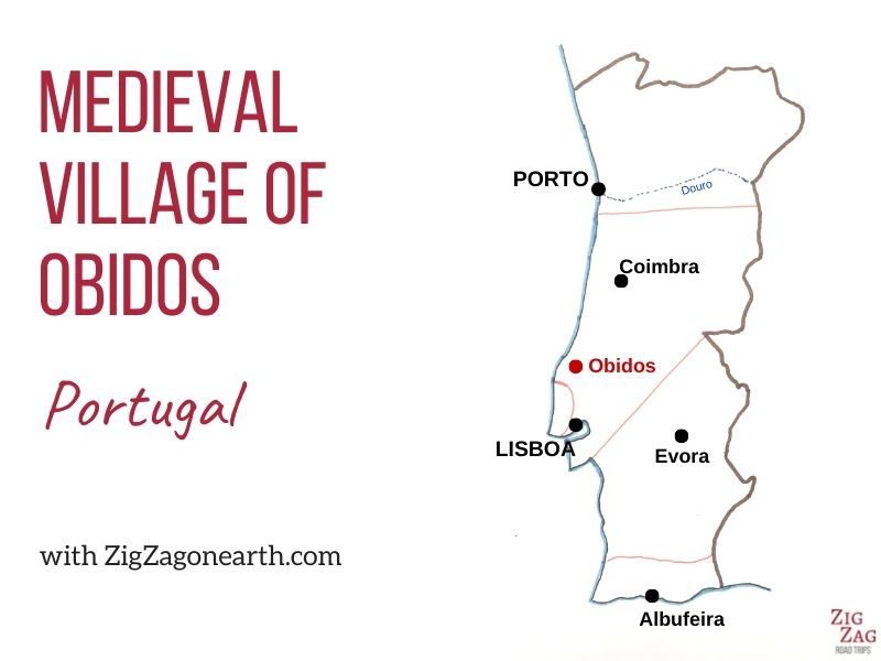 Mapa - Óbidos em Portugal