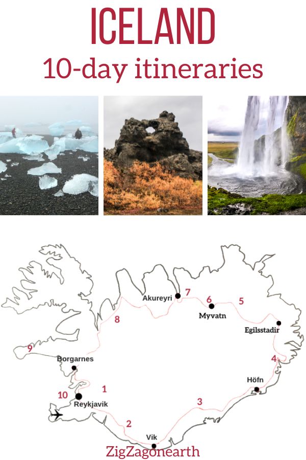 10-day Iceland itineraries (4 option)