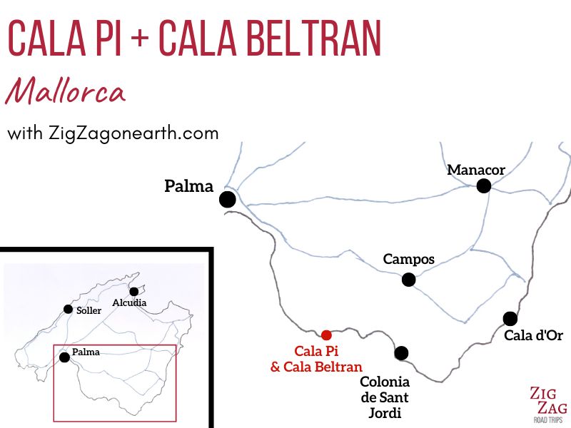 Cala Pi in Mallorca - Map