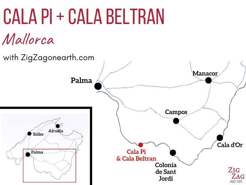 Cala Pi em Maiorca - Mapa