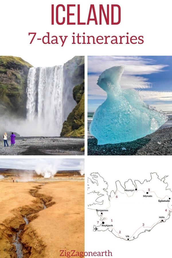 7 day itinerary iceland road trip Pin