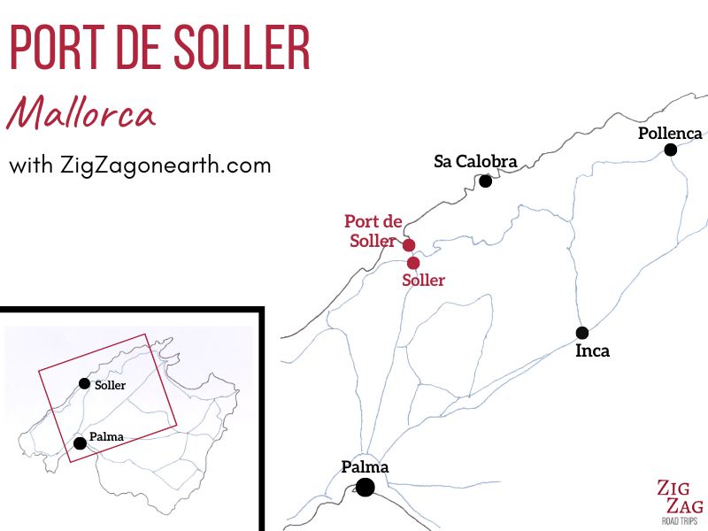Onde fica Port de Soller em Mallorca - mapa