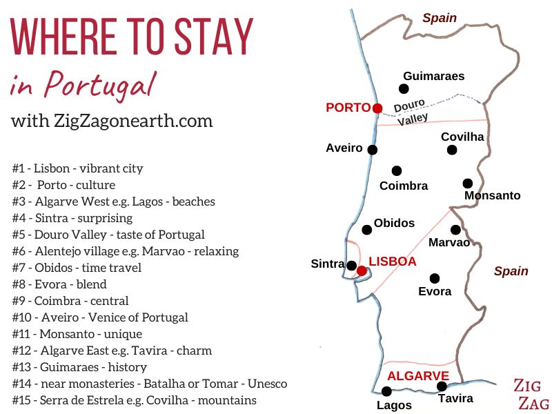 Algarve Cities and Attractions Map