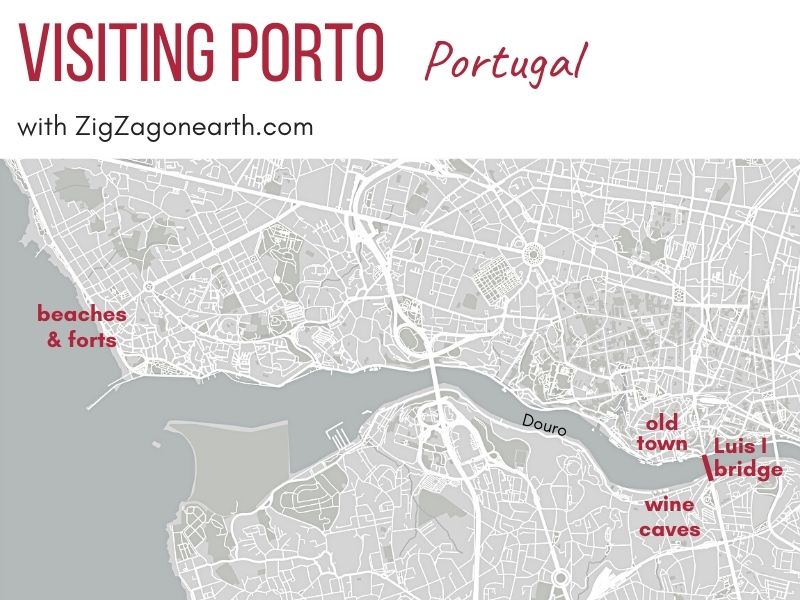 Beste bezienswaardigheden in Porto kaart