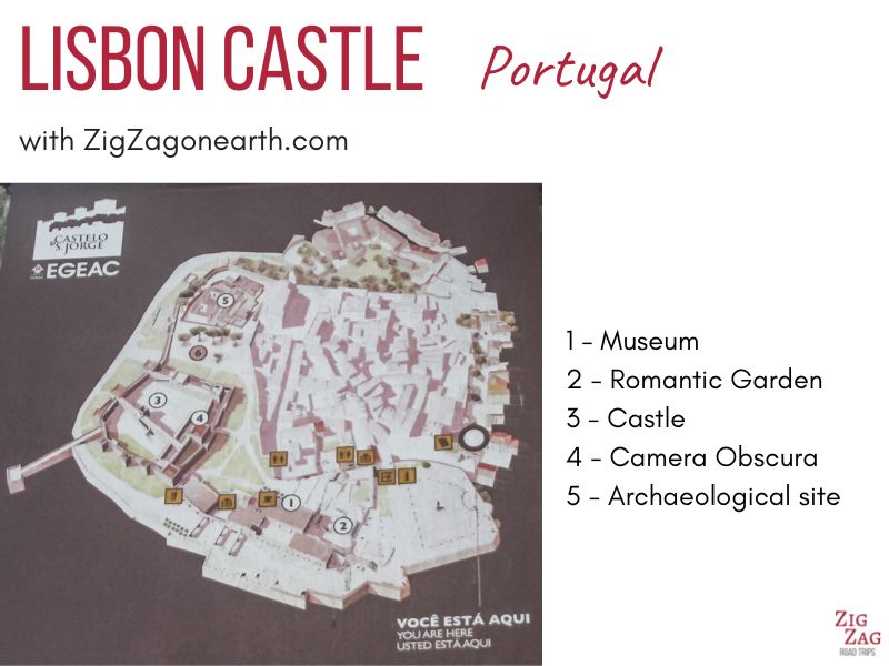 Karta över LIsbon Slottet Sao Jorge