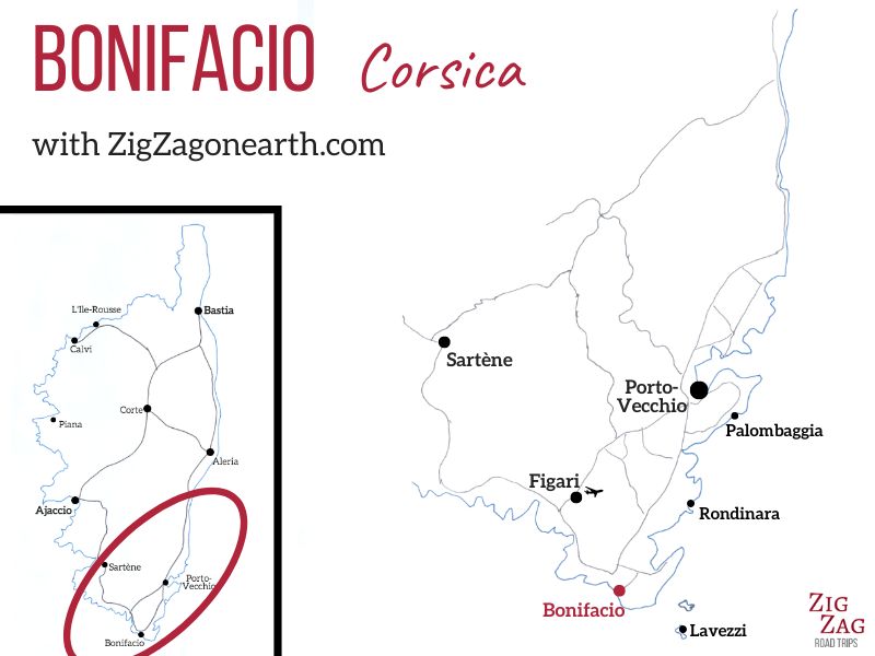 Map Bonifacio Corsica