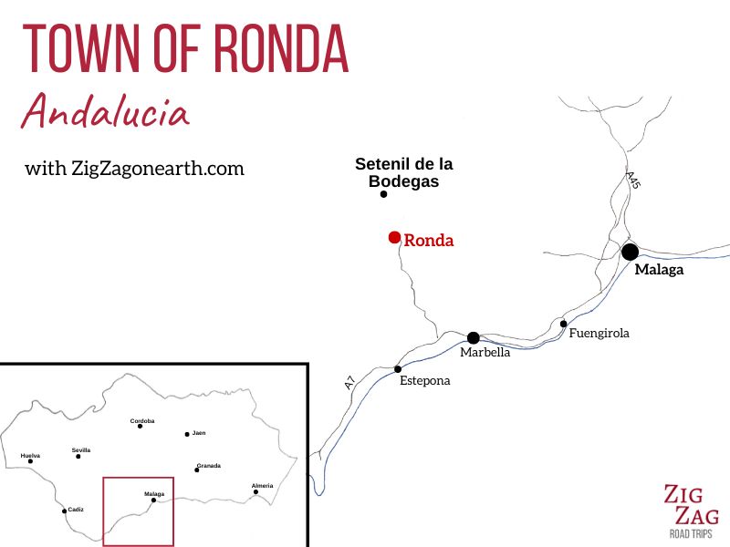 Map Ronda Andalucia Spain