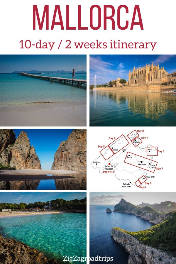 Bezoek 10 dagen Mallorca 2 weken reisroute