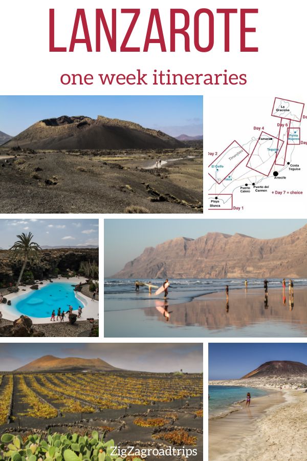 one week lanzarote 7 day itinerary pin