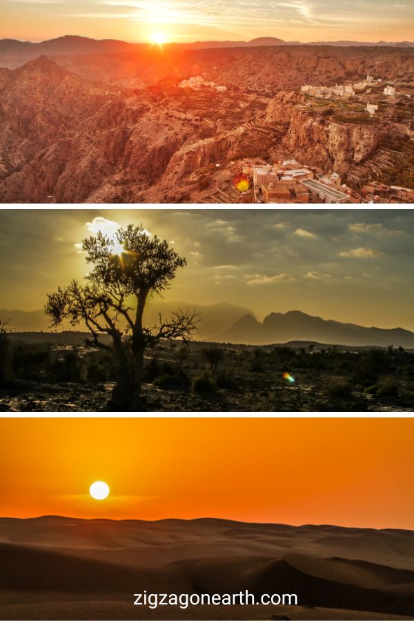 Alba e tramonto in Oman