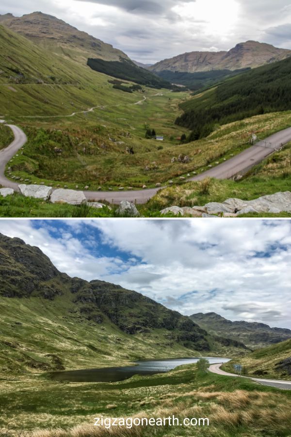 Glen Croe Glen Kinglas Road A83 Rest and Be Thankful passe a Escócia