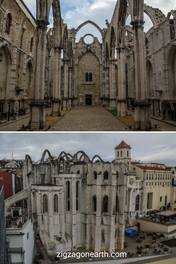Kyrkoruiner av Carmo kloster Lissabon Portugal Resor