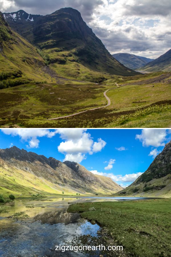 s Glencoe-vallei Schotland A82 Schotland rijden