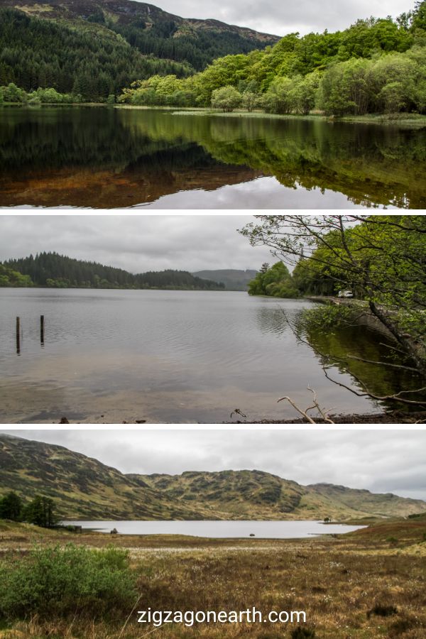 Trossachs Drive B829 para Loch Arklet, Loch Chon e Loch Ard Escócia