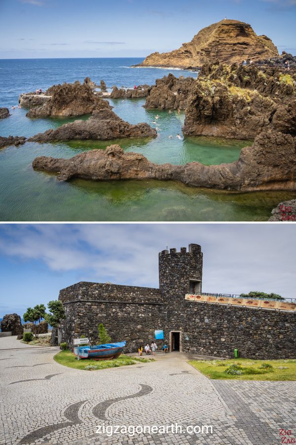 sevärdheter i Porto Moniz Madeira naturliga pooler Pin