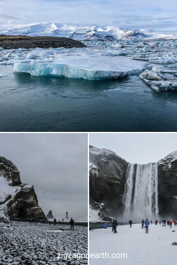 Pin di viaggio invernale della Costa Sud dell'Islanda