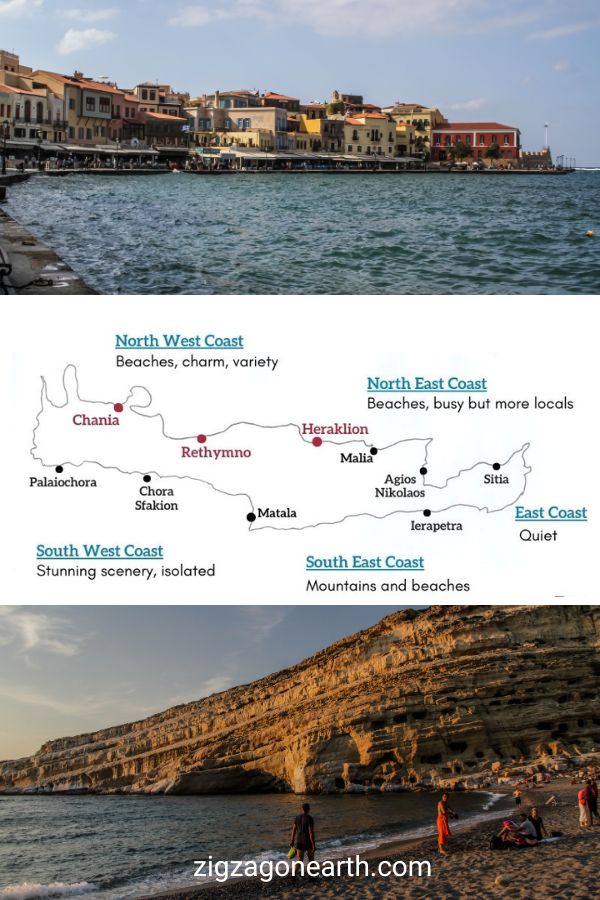 Hvilken side af Kreta er bedst? Øst eller vest? Nord eller syd?